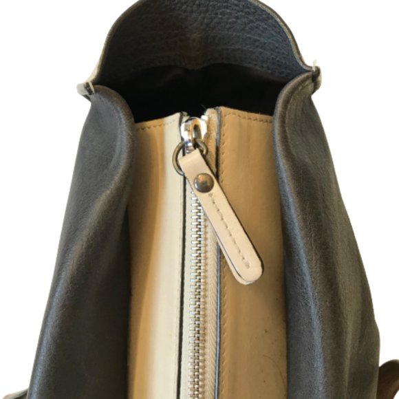 Brunello Cucinelli Tote Shoulder Bag Purse Womens Brown Gray Cream Italy 2 Tone - Picture 8 of 12